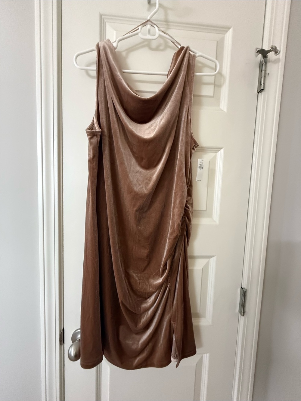 Old Navy Velvet Cowl Mini Dress in Mauve Brown XL